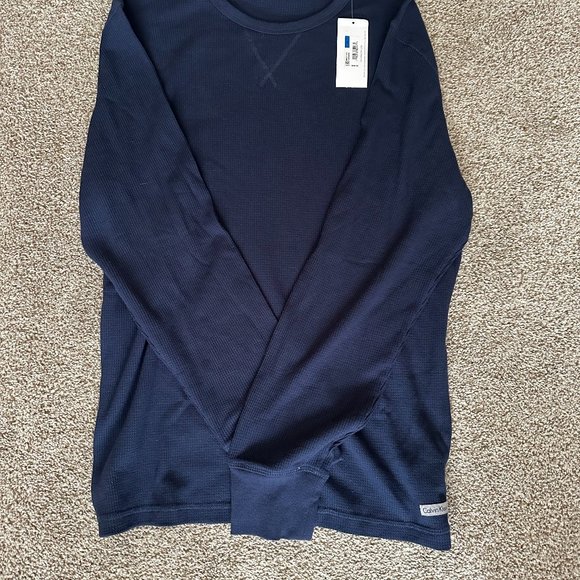 CALVIN KLEIN BLUE LONG SLEEVE UNDERSHIRT SIZE XL  #550 - Picture 1 of 1